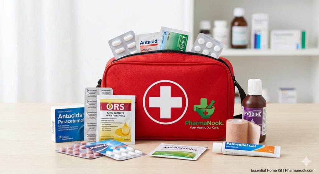 Pharmanook Essential Home Medical Kit Medicines.